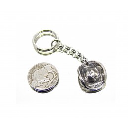 Buffalo Nickel "Cowboy Hat" key ring