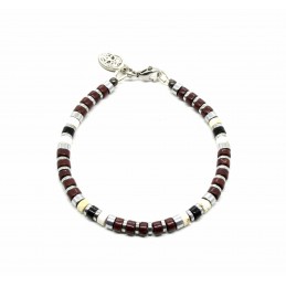 Mini heishi Jasper and Onyx bracelet