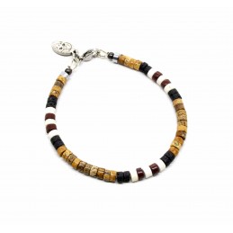 Bracelet mini Heishi Jaspe et pierre de lave