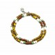 Bracelet double tour Matubo Picasso jaune et terracota