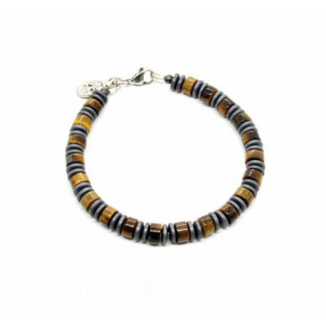 Bracelet Heishi Oeil de tigre