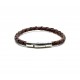 Bracelet cuir tressé dark brown