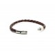 Bracelet cuir tressé dark brown