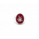 Swallow Heart red enamel ring