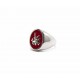 Swallow Heart red enamel ring