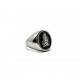 Tattoo Ship black enamel ring