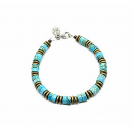 Bracelet Heishi Jaspe turquoise