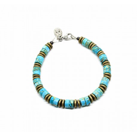 Bracelet Heishi Jaspe turquoise