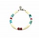 Bracelet Heishi Howlite ivoire & Jaspe