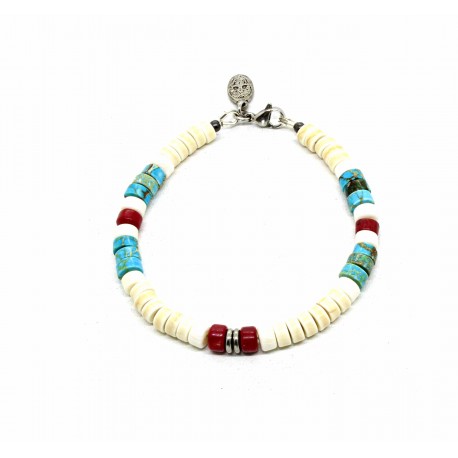 Heishi Ivory Howlite & jasper bracelet
