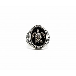 Bague ovale Tortue