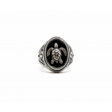 Bague ovale Tortue