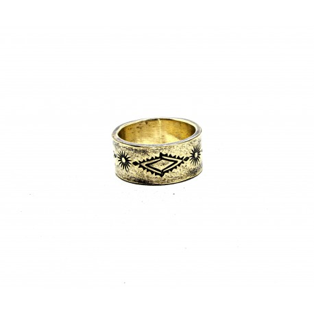 Solid brass Native style ring