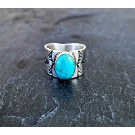 925 silver Turquoise ring "Sun Rays"