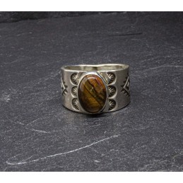 Bague Oeil de Tigre Oval Argent 925