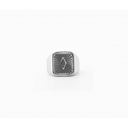 Bague carrée concho silver