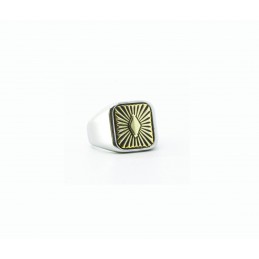 Bague carrée concho laiton