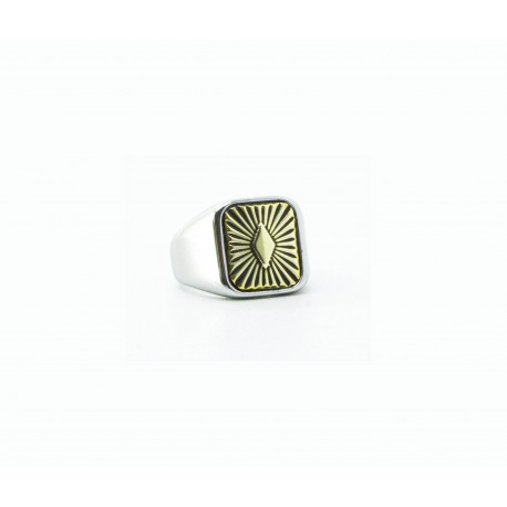 Bague carrée concho laiton